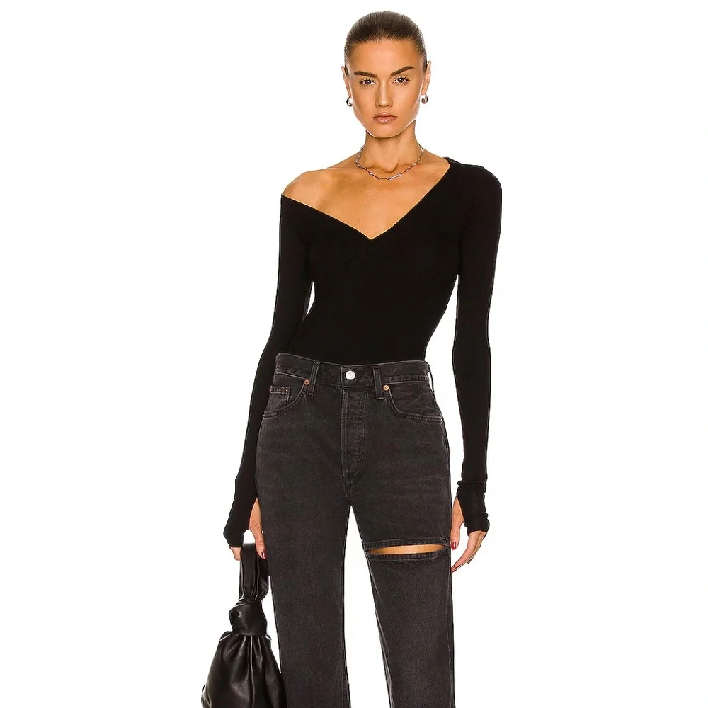 AGOLDE Lana Slice Mid Rise Vintage Straight Leg Jeans Color Decent